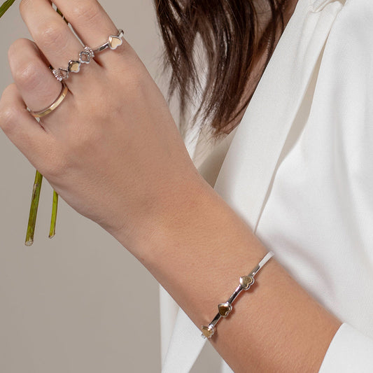 Pulseira Romantic em Prata com detalhe em Ouro Amarelo - JFY