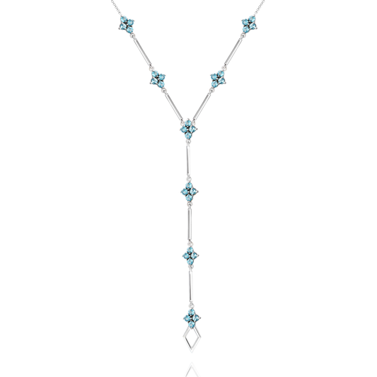 Colar Topázio SKY Prata Estilo Gravata