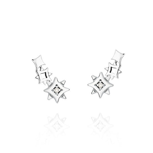 Brinco Ear Cuff  Twinkle em Prata com Diamante - JFY