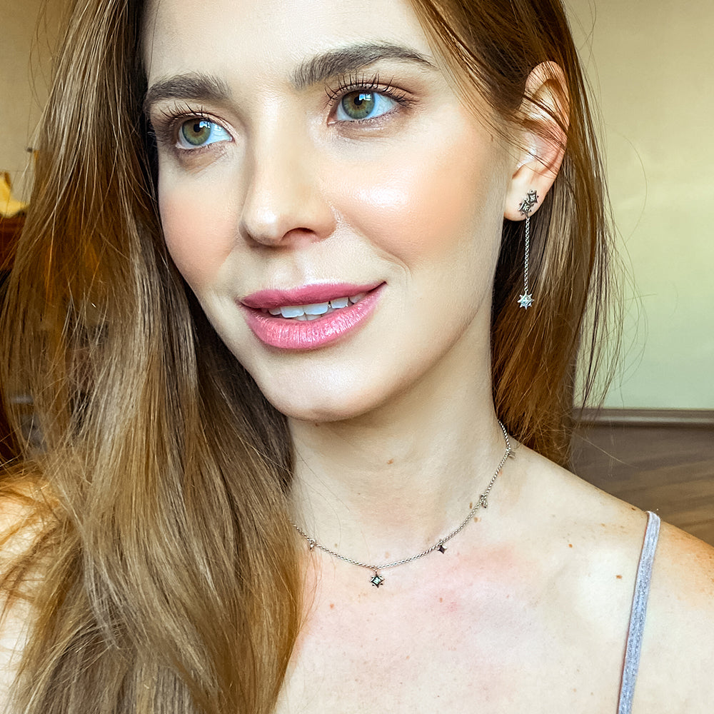 Choker Twinkle em Prata com Diamante - JFY