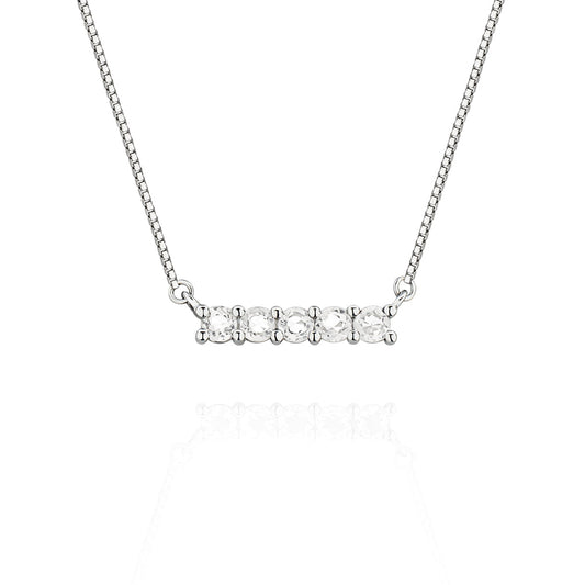 Colar Sparkles em Prata com Topázios Brancos - JFY