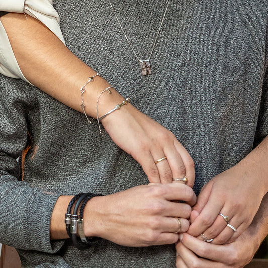 Pulseira Romantic em Prata com detalhe em Ouro Amarelo - JFY