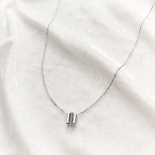 Colar Trinity em Prata e Topázio Branco