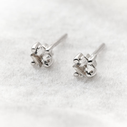 Brinco Sparkles em Prata com Topázio Branco