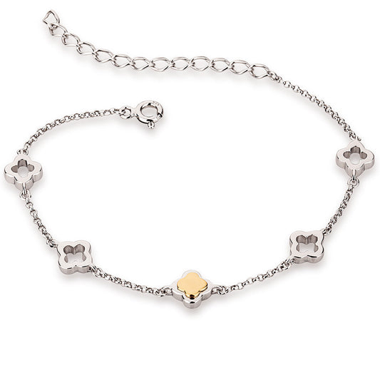 Pulseira Romantic em Prata com detalhe em Ouro Amarelo - JFY