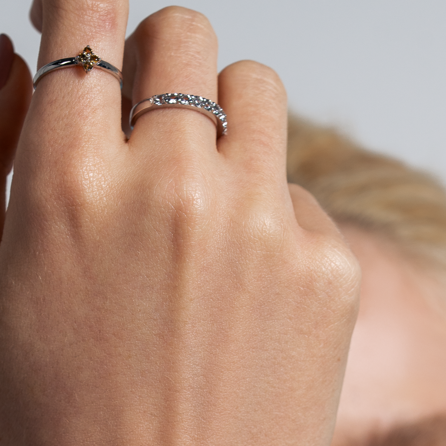 Anel Citrino Prata 1 Aplique