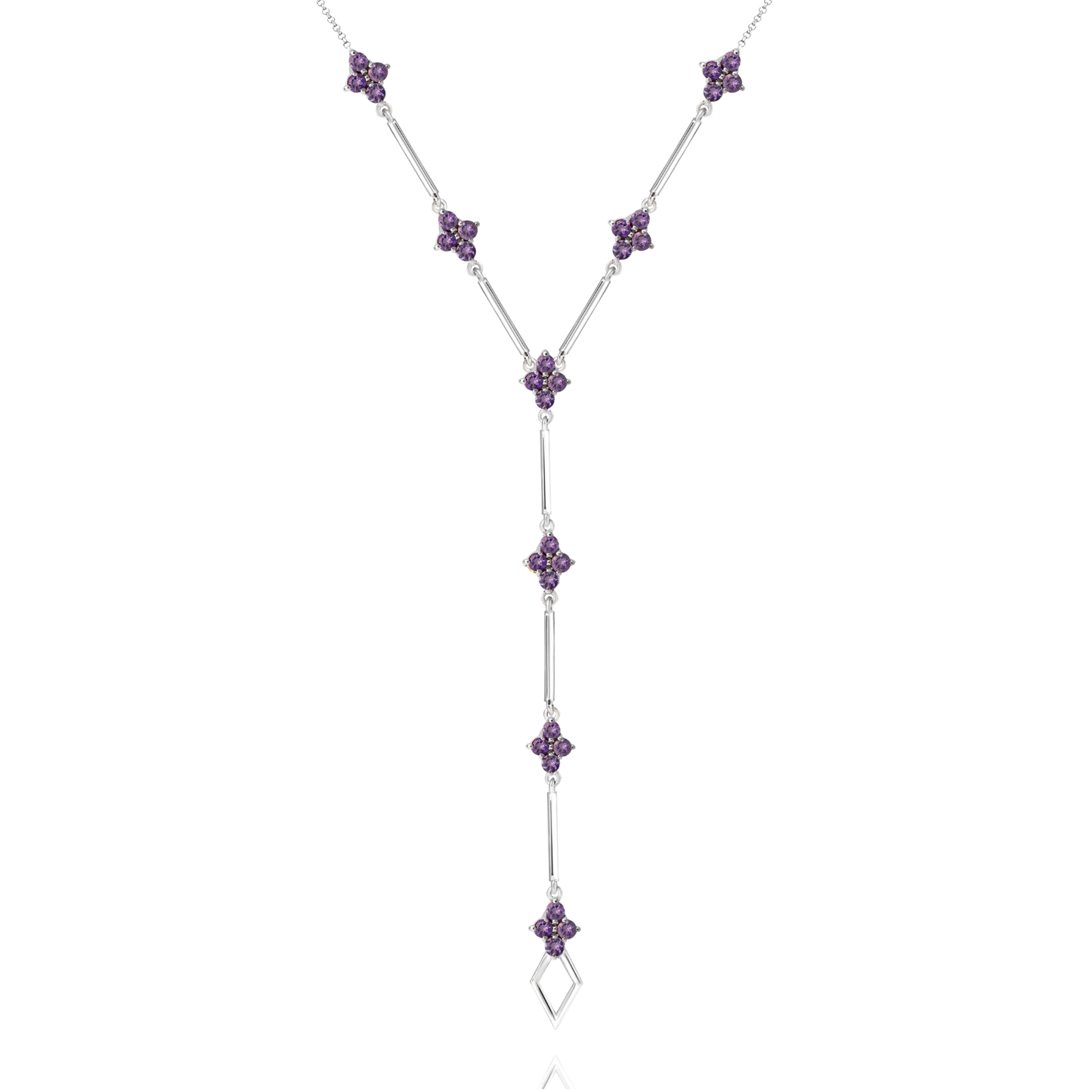 Colar Ametista Estilo Gravata