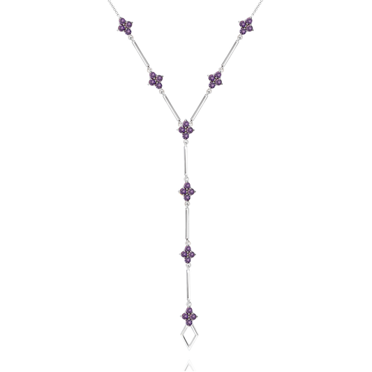 Colar Ametista Estilo Gravata