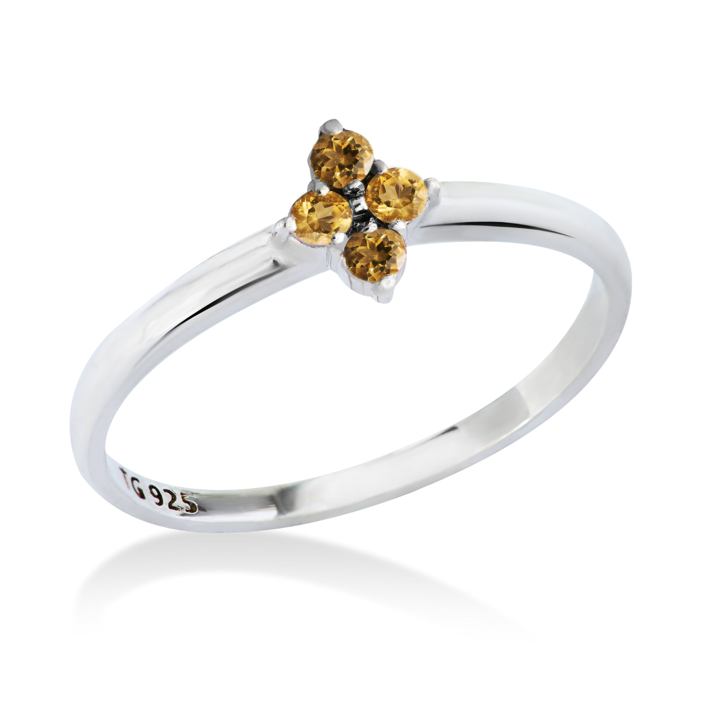 Anel Citrino Prata 1 Aplique