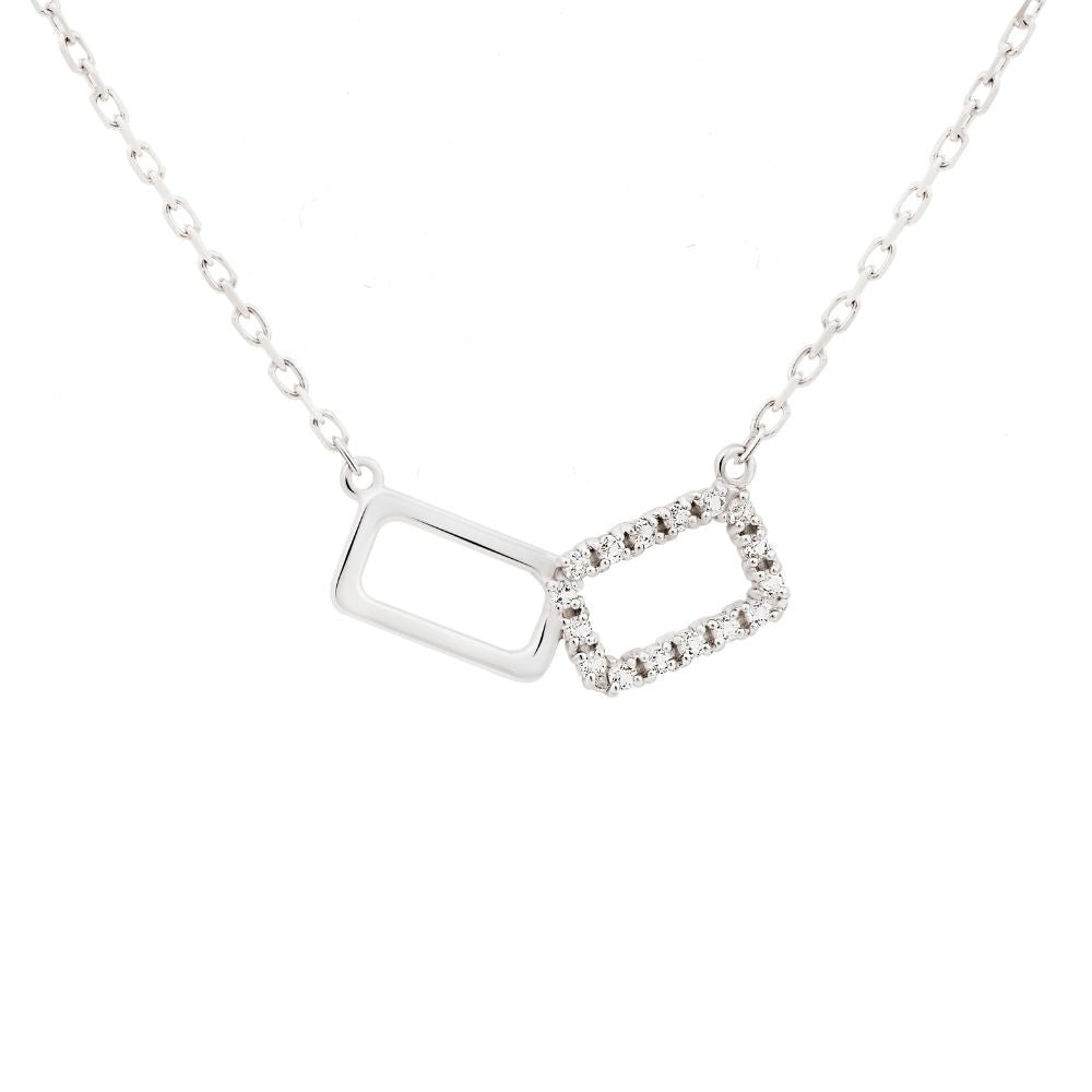 Colar Trinity em Prata e Topázio Branco