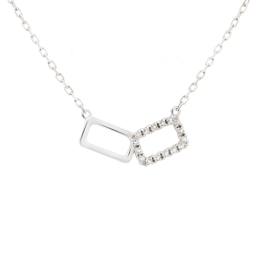 Colar Trinity em Prata e Topázio Branco