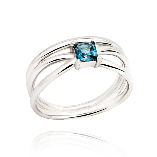 Anel Echo Em Prata e Topázio London