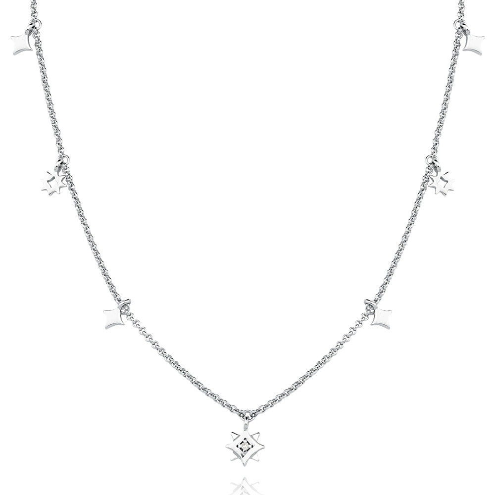 Choker Twinkle em Prata com Diamante - JFY