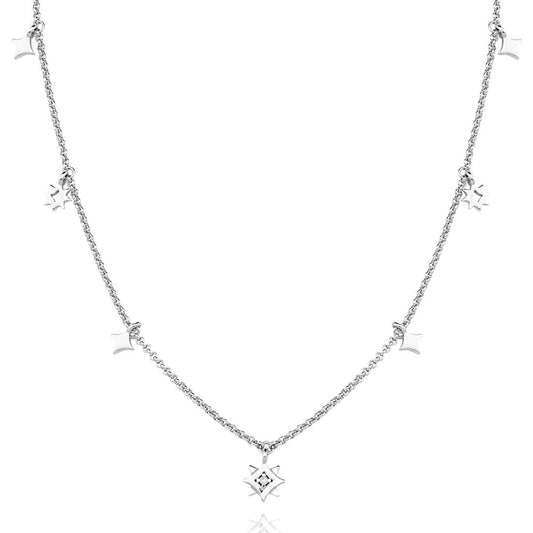 Choker Twinkle em Prata com Diamante - JFY