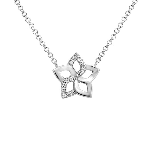 Colar Lilac em Prata com Topázio Incolor